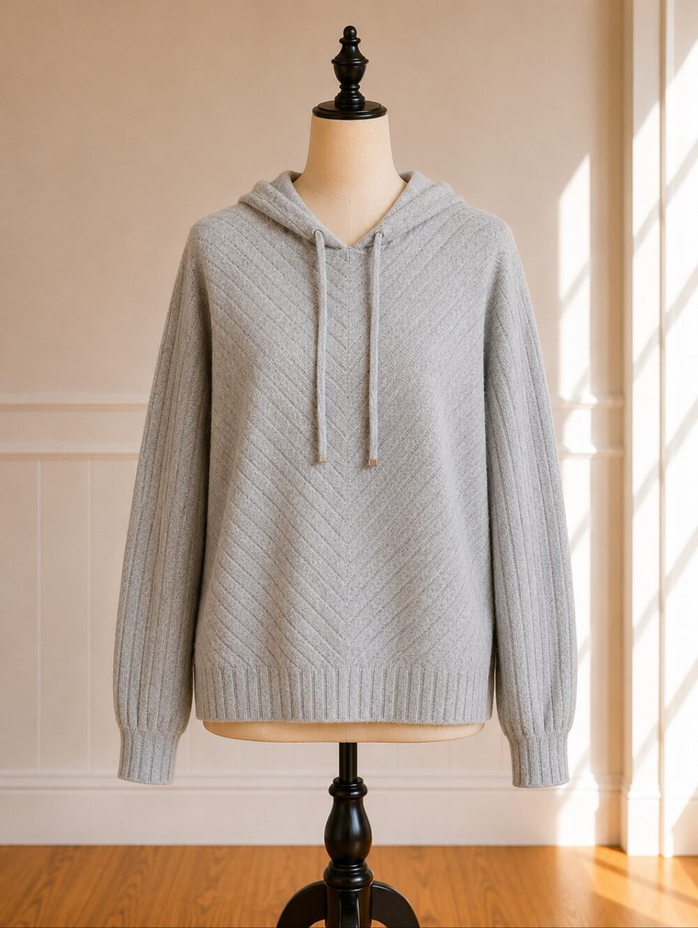 Nine West Light Gray Hooded Sweater
